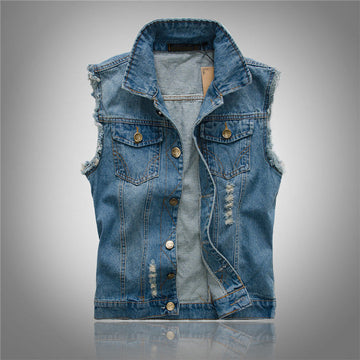 Men's Classic Blue Denim Vest